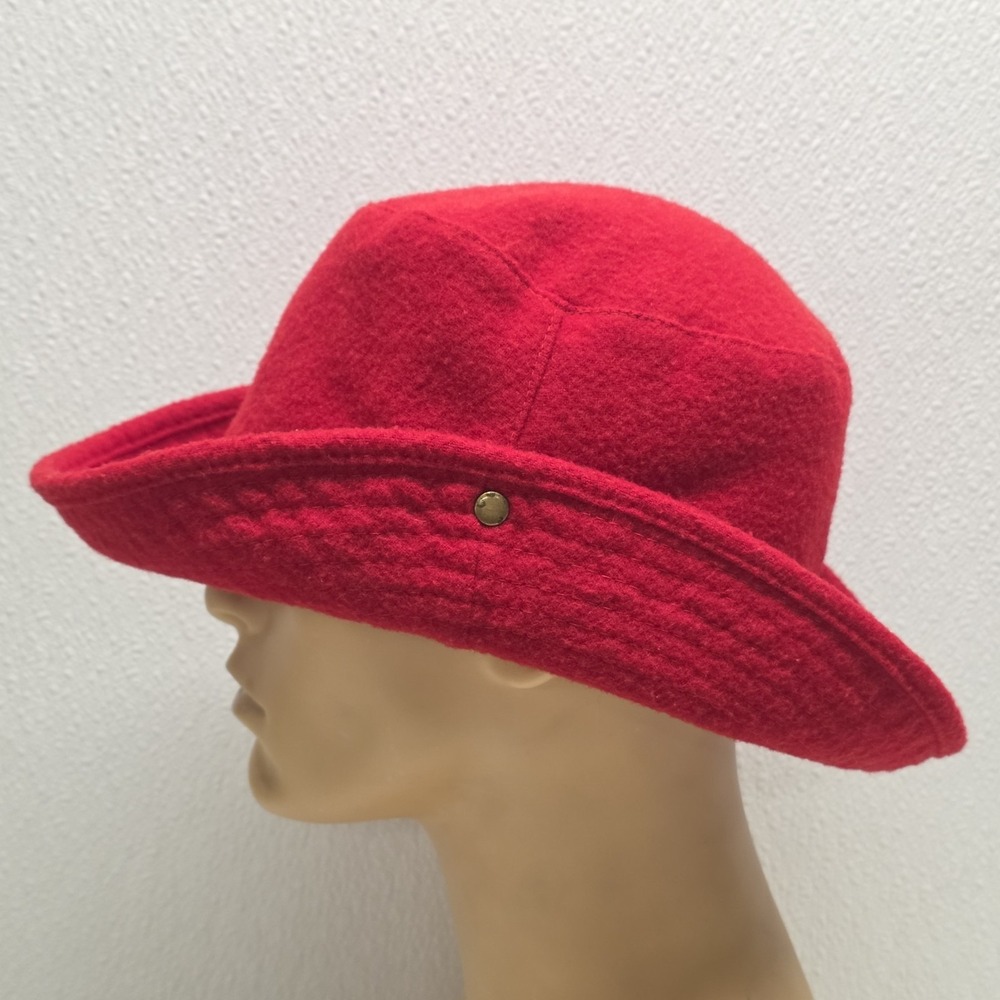 Vintage Baar & Beards Red Wool Blend Bucket Hat Made In Hong Kong - Picture 8 of 12